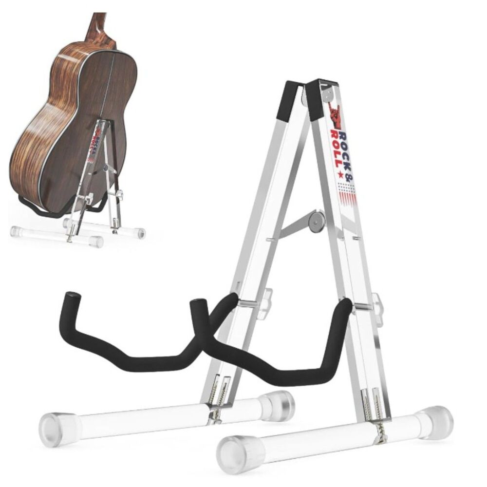 NEW Rock & Roll Acrylic Guitar Ukulele Stand A Frame Folding New in Box